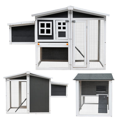 Large Wooden Chicken Coop With Removable Tray