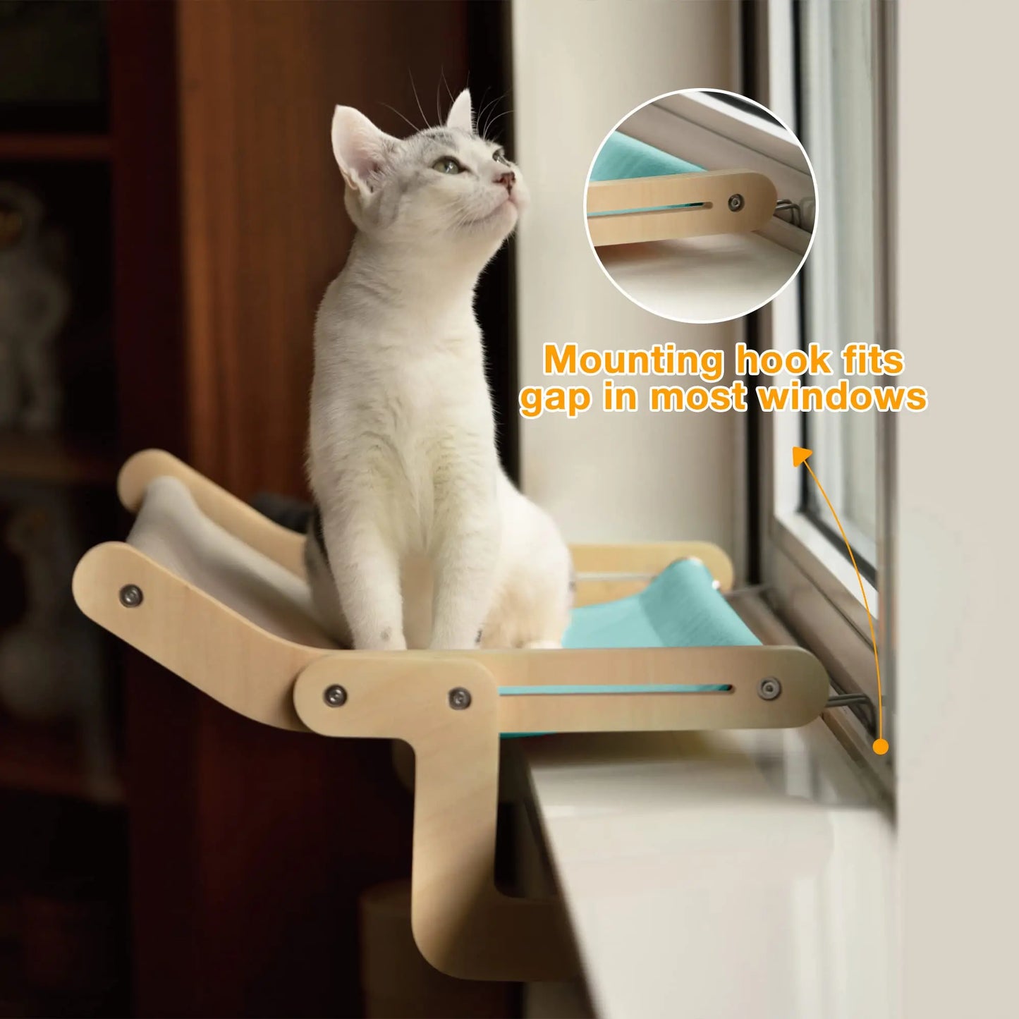 Sturdy Cat Window Perch With Washable Hammock