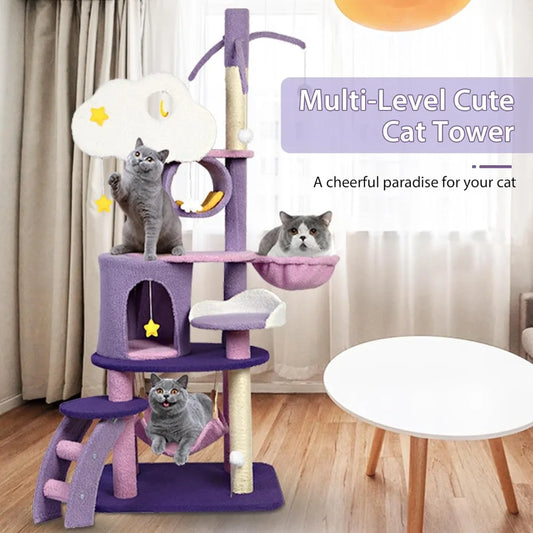 Cat Tree Tower With Multiple Beds