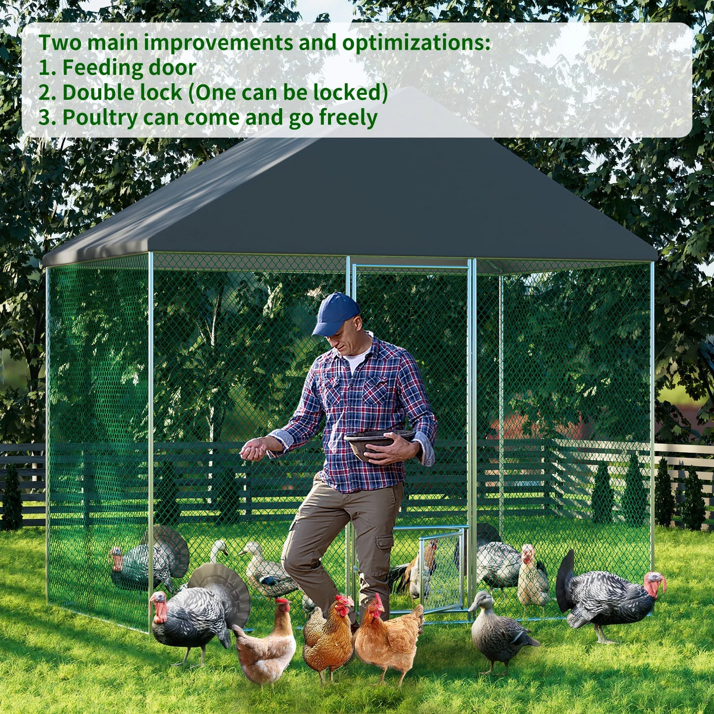 Outdoor Poultry Run With Sunshade