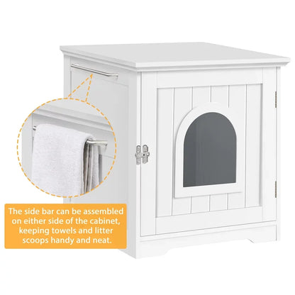 Enclosed Cat Litter Box with side bar
