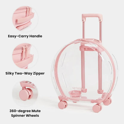Pet Travel Carrier With Wheels and Telescopic Handle