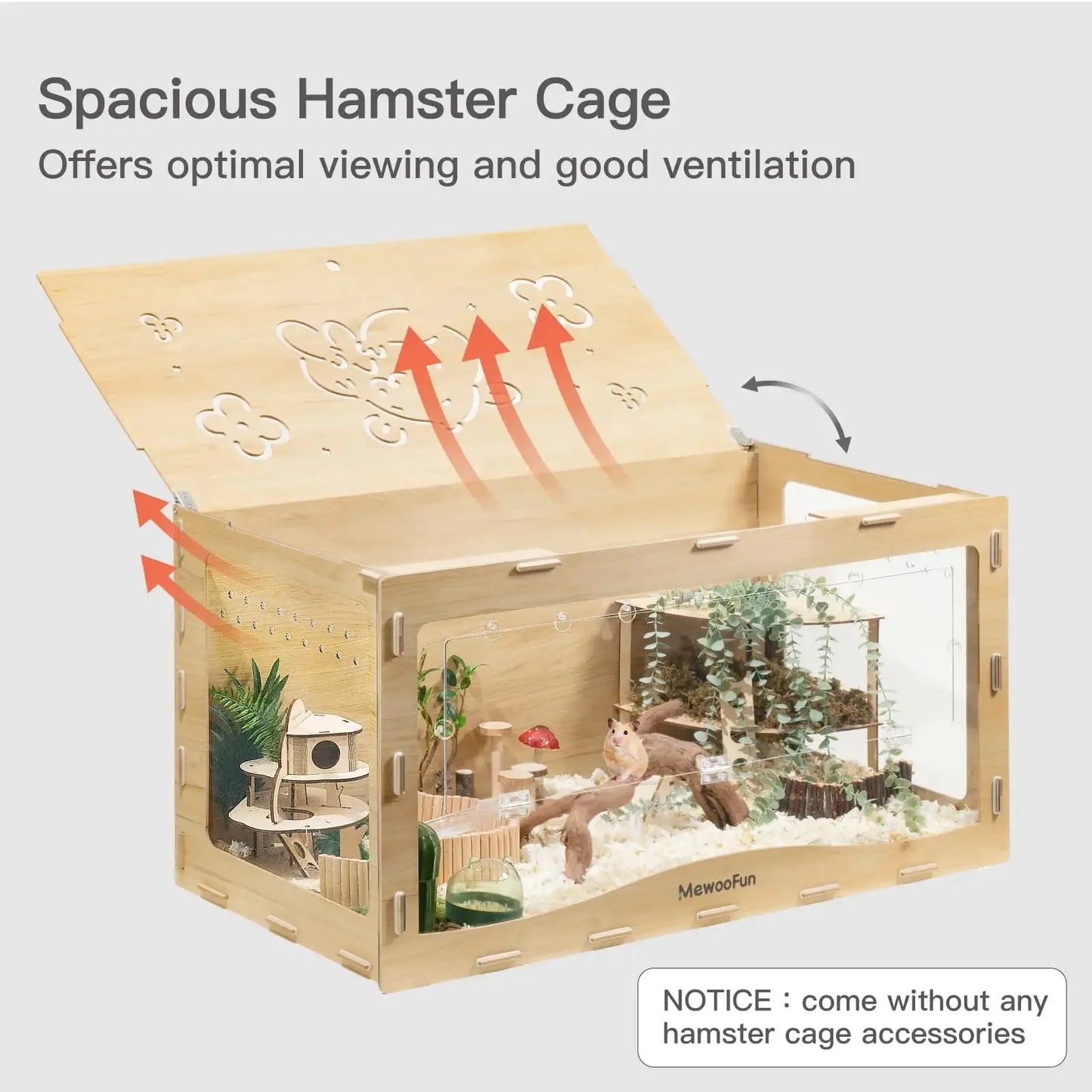 Large well ventilated Wooden Cage for Small Pet
